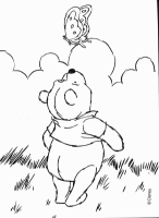 A coloring page of winnie the pooh